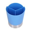 Miniatyrbillede 3 af 8: Blå Halmdispenser Robust Holdbar 3 Rum Stabil Bred Anvendelse Halmholder til Hjem Bar Restaurant