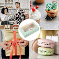 Miniatyrbillede 5 af 5: Lvcky 12-delt kageæske i pap, konditoræske, julegaveæske, kageæske, juleæske, makronæske, julebagværk, macaronæske, transparent