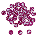 Pikkukuva 1 / 8: 50 kpl numeroitua etikettiä, pyöreä, yksinkertainen, kaunis mehiläispesän tarra, jalostustarvikkeet mehiläishoitoon, eläintenhoitoon, numerot 1-50, violetti