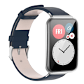 Miniatyrbillede 2 af 8: Smart Watch Bånd Læderrem Marineblå Komfortabel slid Justerbar Erstatningsdel til Ur FIT2