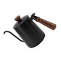 Miniatyrbilde 7 av 8: 600 ml svanehals kaffekjele 304 rustfritt stål lang tut kjele trehåndtak hell over kaffekanne tekanne svart