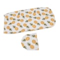 Miniatyrbild 7 av 8: Mjuk elastisk anti-skräck baby swaddle filt hatt set nyfödd wrap baby hatt set för 0 till 3 månader baby liten ananas
