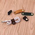 Miniatyrbillede 2 af 5: Kunstlæder Kabel Organizer Clip Wrap Spole Øretelefon Ledningsopruller Værktøj
