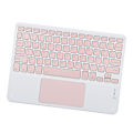 Miniatyrbillede 5 af 8: Trådløst tastatur med touchpad Quadrate Keycap Ultratyndt 10 tommer trådløst tastatur med RGB-baggrundsbelysning til hjemmekontor Pink