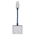 Pikkukuva 1 / 8: 2-in-1 USB C - 3,5 mm:n äänisovitin Type-C - AUX-liitäntään USB C PD 60 W:n pikalatausadapterilla, sininen