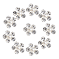 Miniatyrbild 5 av 5: 10 Stycken Pärl Strass Blomma Platt Baksida Knappar Utsmyckningar DIY Hantverk