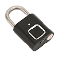 Miniatyrbild 4 av 8: Smart nyckellöst hänglås med fingeravtryck Vattentätt Biometriskt Stöldskydd Uppladdningsbart USB hänglås för ryggsäckar Resväskor