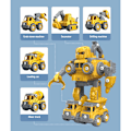 Miniatyrbild 8 av 8: 5 i 1 DIY Demontering Konstruktion Fordon Robot Leksak för Barn Grävmaskin Leksak för Pojkar Flickor Jul Födelsedagspresent