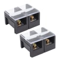 Miniatyrbilde 1 av 8: 2stk Wire Barrier Block Terminal Strip 600V 100A TC Fast Jern Dual Rader Terminal Strip med deksel Svart 2 Posisjoner (1002)