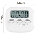 Miniatyrbillede 2 af 5: Digital Køkken Timer II - Store Tal, Høj Alarm, Magnetisk Bagside, Stativ - Hvid