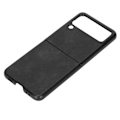 Miniatyrbillede 8 af 8: Lychee mønster læder telefoncover fuld beskyttelse stødsikker til Samsung Galaxy Z Flip 3Sort