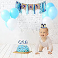 Miniatyrbillede 4 af 5: Baby 1 års fødselsdag dreng pynt med krone - HAPPY BIRTHDAY ONE burlap banner