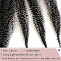 Miniatyrbilde 3 av 5: 24 tommer Pr-spars Springy Afro Twist Hår 8 pakker Pr-Fluffed Spring Twist Hår for Distressed Soft Locs Naturlig Svart Marley Twist Flettehår E