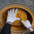 Miniatyrbillede 2 af 5: Arbejdshandsker i bomuld og polyester til sikkerhed - 12 par