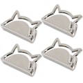 Miniatyrbild 3 av 8: 4 Set Metall Dekorativt Spänne Katt Klämma Stopper Läder Varor Bagage Jeans DIY TillbehörSilver B01-51-52059