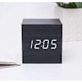 Miniatyrbild 1 av 3: Trä LED Väckarklocka Elektronisk Digital Display Tid Klocka Tyst Kub Klockor För Hem Sovrum Sovsal Vakna Upp Träklockor
