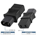 Miniatyrbillede 4 af 5: 2 STK 2-Pin IEC 320 C8 Han til IEC 320 C9 Hun AC Adapter 6A/250V Industriel Strømkonverter