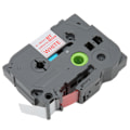 Miniatyrbillede 8 af 8: 5 stk. 18mm Label Maker Tape til Tze 241 Tz241 3/4in Label Tape Erstatning til Ptouch PTD400 PTD410 PTD600 Rød baggrund Hvidt bogstav Bze 445