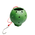 Pikkukuva 1 / 6: Huokoinen kukkapalloruukun muotoinen runko mehevä riippuva bambupalloruukku - 1 huokoinen palloruukku plus punainen köysi + koukku