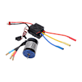 Miniatyrbillede 5 af 8: 3650 4300KV børsteløs motor uden sensor med 60A vandtæt ESC kombosæt til 1/10 RC bil