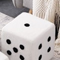 Miniatyrbild 8 av 8: Fotpall Mjuk Bekväm Enkel Varm Robust Bas Kub Pall för Hem Vardagsrum Sovrum Vit 20x20x20cm