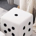 Miniatyrbilde 8 av 8: Fotpall Myk Komfortabel Enkel Varm Robust Base Terning Krakk for Hjem Stue Soverom Hvit 20x20x20cm
