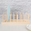 Miniatyrbillede 7 af 8: 7 Grid Tør Vask Afløbsholder Træfad Stand Tallerkenstativ Hylder Køkkenredskaber