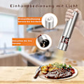 Miniatyrbild 2 av 5: Elektrisk pepparkvarn med LED-ljus, salt- och pepparkar, justerbar grovlek, pepparkvarn i rostfritt stål, elektrisk pepparkvarn för örter