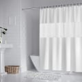 Miniatyrbillede 1 af 5: Vandtæt skimmelresistent hvid polyester bruseforhæng 200x180cm