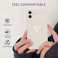 Miniatyrbillede 4 af 5: Kompatibel med iPhone 12 Cover, Simpelt Sødt Kærligheds-Hjerte-Hvidt