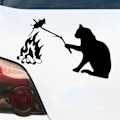 Pikkukuva 3 / 5: Autotarra Paahtokissa Hiiri Autotarra Eläintarra Hauska Tarra Vinyylitarra Auton Pyörän Koristeluun