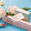 Miniatyrbilde 3 av 5: 200 stk. 2x3,5 tommer Takkekort med Gullfoliebokstaver Hjerte (rosa)