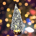 Miniatyrbillede 4 af 5: Mini Bord Luminous Kunstigt Juletræ Med LED Lamper Håndværksindretning Til Nytår Jul Bryllupsgave Til Barn Multi Lys 15cm