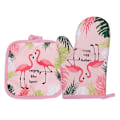 Pikkukuva 1 / 7: Flamingo-paksut leivontahanskat, lämmönkestävät, uunin ja mikroaaltouunin eristysmatto, keittiön ruoanlaittotarvikkeet