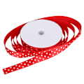 Miniatyrbild 2 av 8: Satängband Polka Dot Tryckt Hårrosetter Presentinslagning Slips DIY Hantverksverktyg 100 Yards 2.5cm Röd