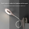 Miniatyrbilde 3 av 5: LED Clip-on Leselampe Dimbar Øyebeskyttelse Bordlampe - Rosa