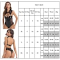 Miniatyrbillede 3 af 3: Sexet sort PU læder lingeri bodystocking til kvinder