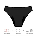 Miniatyrbillede 4 af 5: Leopard Print Seamless Menstruationsundertøj - 4-lags lækagesikker hurtig absorption badetøj XL gul leopard