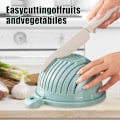 Miniatyrbilde 2 av 4: Salatskål med Kutter, Frukt- og Grønnsakskutter Skål, Salatkutter for Grønnsaker (Grå)