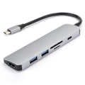 Miniatyrbillede 1 af 8: Type-C 6 i 1 Hub Multifunktionel Udvidelsesdock Type-C til HDMI/USB3.0/PD3.0 Opladning