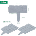 Miniatyrbild 2 av 5: 10-pack Stenliknande Kantstöd för Trädgårdsgräsmatta Grå 245cm Rabatter Låssystem Flexibel Kantstaket