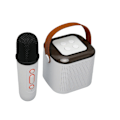 Pikkukuva 4 / 8: Karaoke-kone Stereo RGB-valo Kannettava Bluetooth-kaiutin 1 mikrofonilla kotijuhliin Valkoinen