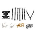 Miniatyrbillede 2 af 8: 6 stk. trækstangsæt til SCX24 Aluminiumlegering Letvægts Ekstraordinært design 1/24 trækstangsæt til Axial SCX24 RC bil Sort