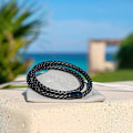 Miniatyrbillede 5 af 5: Mænds Ægte Læder Wrap Armbånd med Magnetisk Rustfrit Stål Spænde