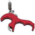 Miniatyrbillede 2 af 8: Aluminiumlegering bueskydning udløserhjælpemidler fingergreb justerbar udløser tommelfinger bueudløser rød sort