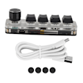 Miniatyrbillede 1 af 8: Minitastatur 4 taster 1 knap USB eller BT Blue Switch Plug and Play Programmerbart tastatur med baggrundsbelyst til gaming Office Media