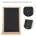 Miniatyrbillede 6 af 8: Træ Halskæde Armbånd Vedhæng Smykker Organizer Display Holder Stand Rack (sort)