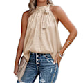 Miniatyrbilde 1 av 3: Leopard Print Halterneck Ermeløs Kvinners Tank Top S Apricot