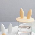 Miniatyrbillede 2 af 5: Kop Låg Lys Farve Kaninører Form Sød Kold Drik Kop Låg Til Drik Sort
