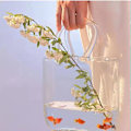 Miniatyrbillede 2 af 5: Klar Glas Håndtaske Formet Vase til Hjemmebryllup Dekoration i Lysegrøn